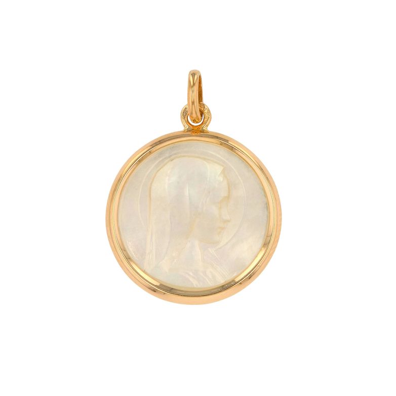 Médaille Vierge Marie nacre or jaune 3.68g Comme neuf -  reconditionné disponible sur Gemme Les Bijoux